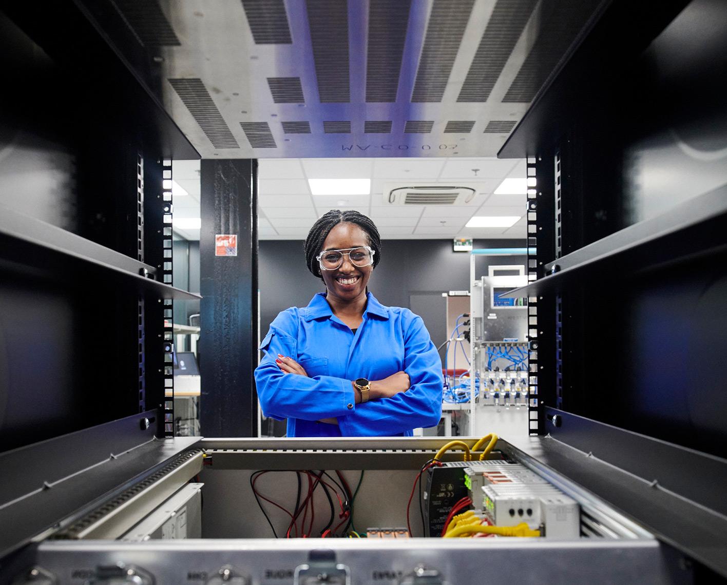 Female engineer in a lab